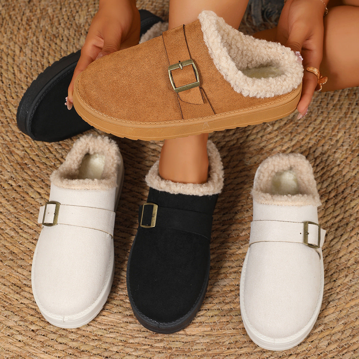 ComfyFoot Cozy Buckle Clogs – Warm, Chic & Ultra-Comfortable Slippers