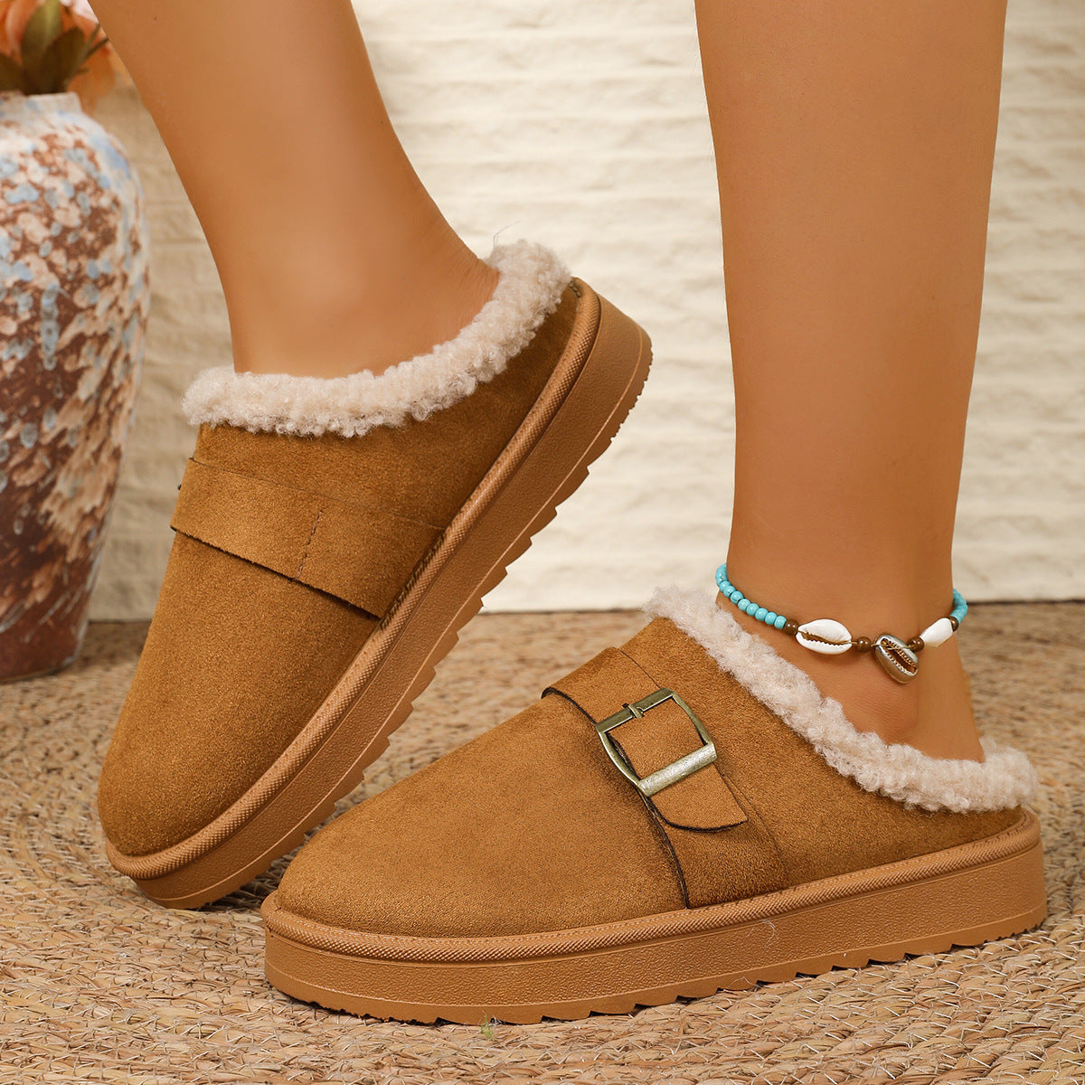 ComfyFoot Cozy Buckle Clogs – Warm, Chic & Ultra-Comfortable Slippers